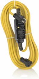 15 Amp GFCI Cord Set, 25 Foot, 120 VAC, Automatic Reset, Weather-Resistant