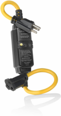 15 Amp GFCI Cord Set, 2 Foot, 14/3 SJTW, Automatic Reset