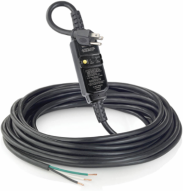 15 Amp GFCI Cord Set, 37 Foot, 14/3 SJTW, Automatic Reset, 120 VAC