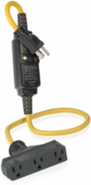 15 Amp GFCI Cord Set 3 Foot, 14/3 SJTW, Automatic Reset, Black