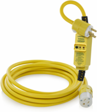 15 Amp GFCI Cord Set, 25 Foot, 120 VAC, Manual Reset, Yellow