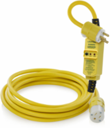 15 Amp GFCI Cord Set, 25 Foot, 120 VAC, Manual Reset, Yellow