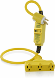 15 Amp GFCI Cord Set, 3 Foot, 120 VAC, Manual Reset, Yellow