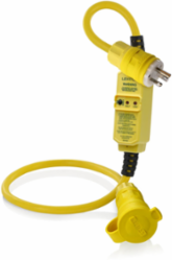 20 Amp GFCI Cord Set, 3 Foot, Yellow, 120 VAC, Manual Reset