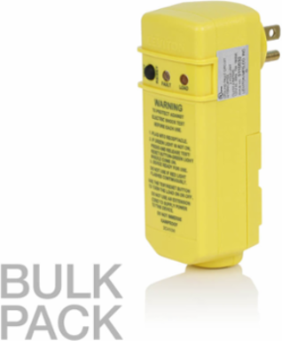 15 Amp Rainproof Right Angle GFCI Plug, Self-Test, Manual Reset