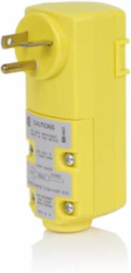 20 Amp Rainproof Right Angle GFCI Plug, 3 FT Cord, Manual Reset, 120 VAC