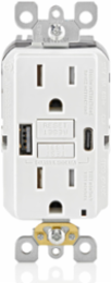 SmartlockPro GFCI USB In-Wall Charger Outlet 15A 125V 24W A/C White