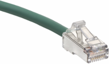 Cat 6A 19 ft High-Flex Patch Cord, Green, High-Density Design