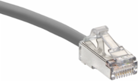Cat 6A Small Diameter High-Flex Patch Cord, 1 ft, Gray