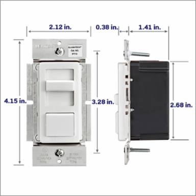 IllumaTech 0-10V Dimmer Switch, 10A Load Rating, 120/277VAC