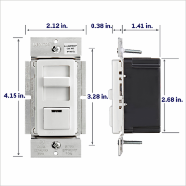 IllumaTech 0-10V Dimmer Switch 1200VA, 1500VA @ 277VAC, LED Locator Light