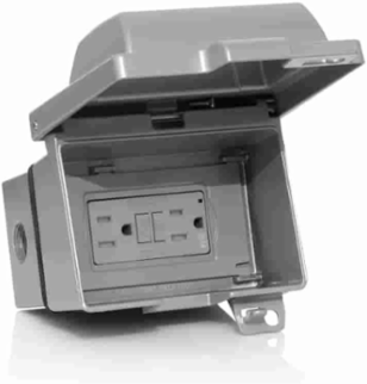 1-Gang Weatherproof Receptacle Kit, Aluminum, 15A, 125V, Tamper-Resistant