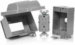1-Gang Weatherproof Receptacle Kit, Aluminum, 15A, 125V, Tamper-Resistant