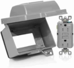 1-Gang Weatherproof Receptacle Kit, Aluminum, 15A, Gray