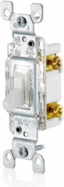 Toggle LED Illuminated Single-Pole Switch 15 Amp 120 Volt White