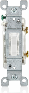Toggle LED Illuminated Single-Pole Switch 15 Amp 120 Volt White
