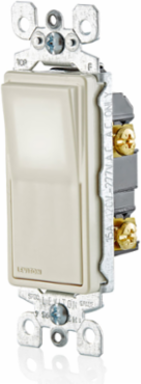Decora LED Illuminated Rocker Switch, 15 Amp, 120/277 Volt, Light Almond