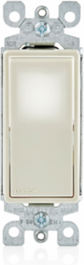 Decora LED Illuminated Rocker Switch, 15 Amp, 120/277 Volt, Light Almond