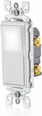 Decora LED Illuminated Rocker Switch 15 Amp 120/277 Volt White