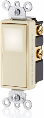 Decora LED Illuminated Rocker 4-Way Switch, 15 Amp, 120/277 Volt, Light Almond