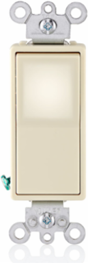 Decora LED Illuminated Rocker 4-Way Switch, 15 Amp, 120/277 Volt, Light Almond