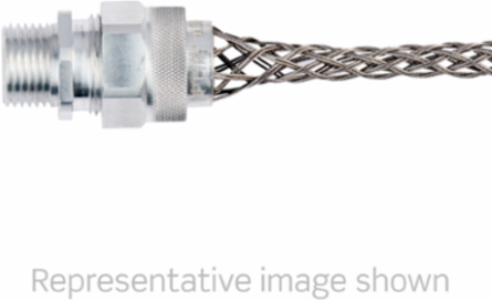 Deluxe Cord Strain Relief Grip, 0.25"-0.38" Cable, 3/4" NPT, 4.5" Mesh Length