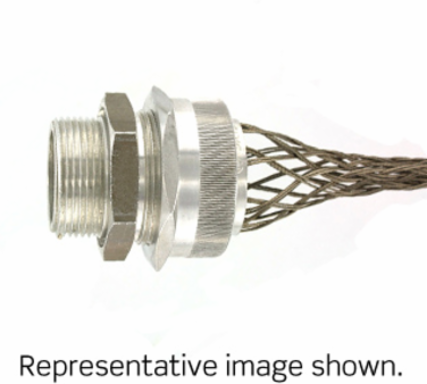 Deluxe Strain Relief Wire Mesh Grip 1-1/2 Inch Male Aluminum 1.125 - 1.250 Cord Range