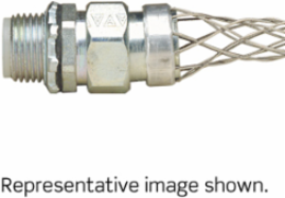 1/2 Inch Liquid-Tight Metal Core Conduit, Straight Male Fitting, Zinc-Plated Steel Body