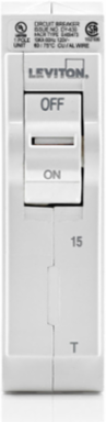 15A 1-Pole Thermal Magnetic Circuit Breaker, 120V/240V, 10 KA Rating