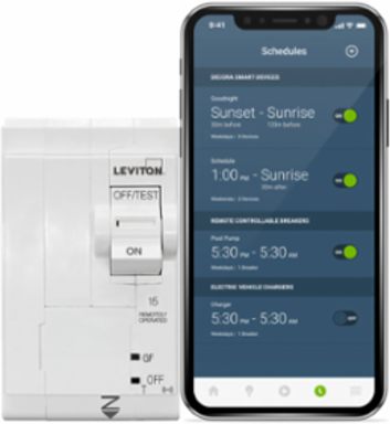 15A Smart GFCI Circuit Breaker, 2-Pole, 120/208 & 120/240 VAC, Remote Control