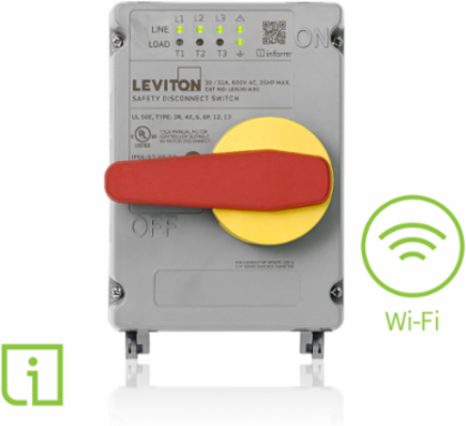 30/32 Amp Non-Fused Disconnect Switch, 600 VAC, Wi-Fi Enabled, NEMA Type 3R, 4X, 6