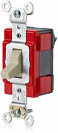 Lev-Lok 20A 120/277V 3-Way Toggle Switch, Extra Heavy Duty, Self-Grounding