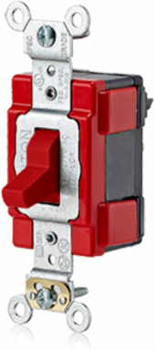 Lev-Lok 20 Amp 3-Way Toggle Switch, Red, 120/277 Volt, Extra Heavy-Duty