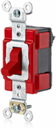Lev-Lok 20 Amp 3-Way Toggle Switch, Red, 120/277 Volt, Extra Heavy-Duty