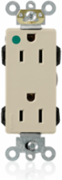 15 Amp Duplex Receptacle, Hospital Grade, 125V, Self-Grounding
