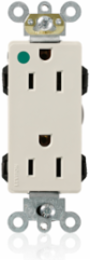 15 Amp Hospital Grade Duplex Receptacle, Self-Grounding, 125 Volt