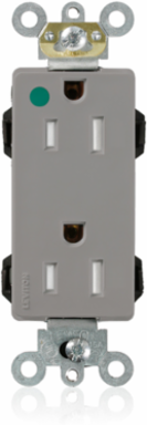 15 Amp Hospital Grade Illuminated Duplex Receptacle, 125 Volt, Self-Grounding
