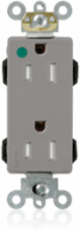 15 Amp Hospital Grade Illuminated Duplex Receptacle, 125 Volt, Self-Grounding