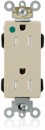 15 Amp Hospital Grade Duplex Receptacle, Illuminated, Nylon, Self-Grounding