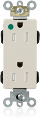 15 Amp Duplex Receptacle Hospital Grade, Illuminated, Self-Grounding, Light Almond