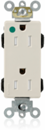 15 Amp Duplex Receptacle Hospital Grade, Illuminated, Self-Grounding, Light Almond