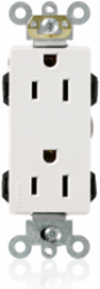 15 Amp Lev-Lok Duplex Receptacle Outlet, Industrial Grade, NEMA 5-15R