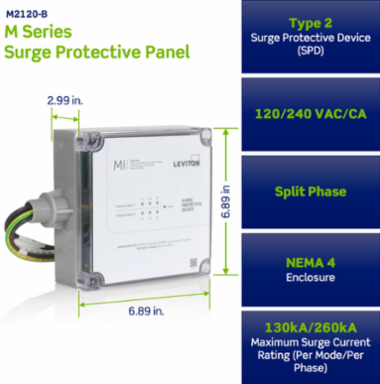 Type 2 Surge Protective Device, 120/240 VAC, Split Phase