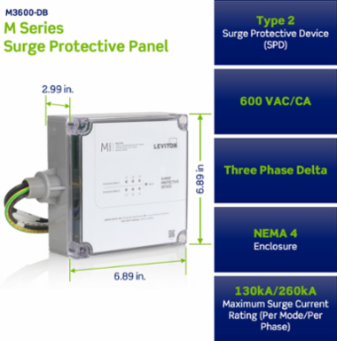 Type 2 Surge Protective Device, 600 VAC, Three Phase Delta