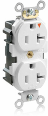 20 Amp Lev-Lok Isolated Ground Duplex Receptacle, 125 Volt, NEMA 5-20R
