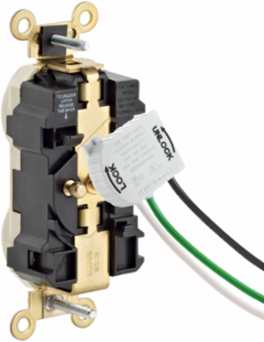 20 Amp Lev-Lok Duplex Receptacle, Tamper-Resistant, Self-Grounding, NEMA 5-20R