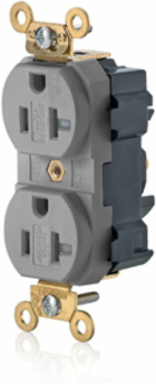 20 Amp Duplex Receptacle Outlet, Tamper-Resistant, NEMA 5-20R, Self-Grounding