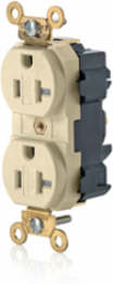 20 Amp Duplex Receptacle, Tamper-Resistant, Self-Grounding, NEMA 5-20R