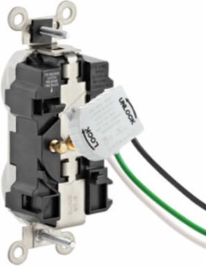 20 Amp Lev-Lok Duplex Receptacle Outlet, NEMA 5-20R, Self-Grounding, Ivory