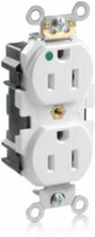 Lev-Lok Duplex Receptacle, Heavy-Duty Hospital Grade, 15 Amp, 125 Volt, NEMA 5-15R